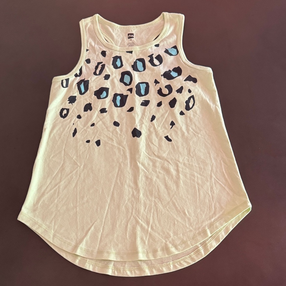 Tea Collection Cream Tank Top with Blue and Black Print